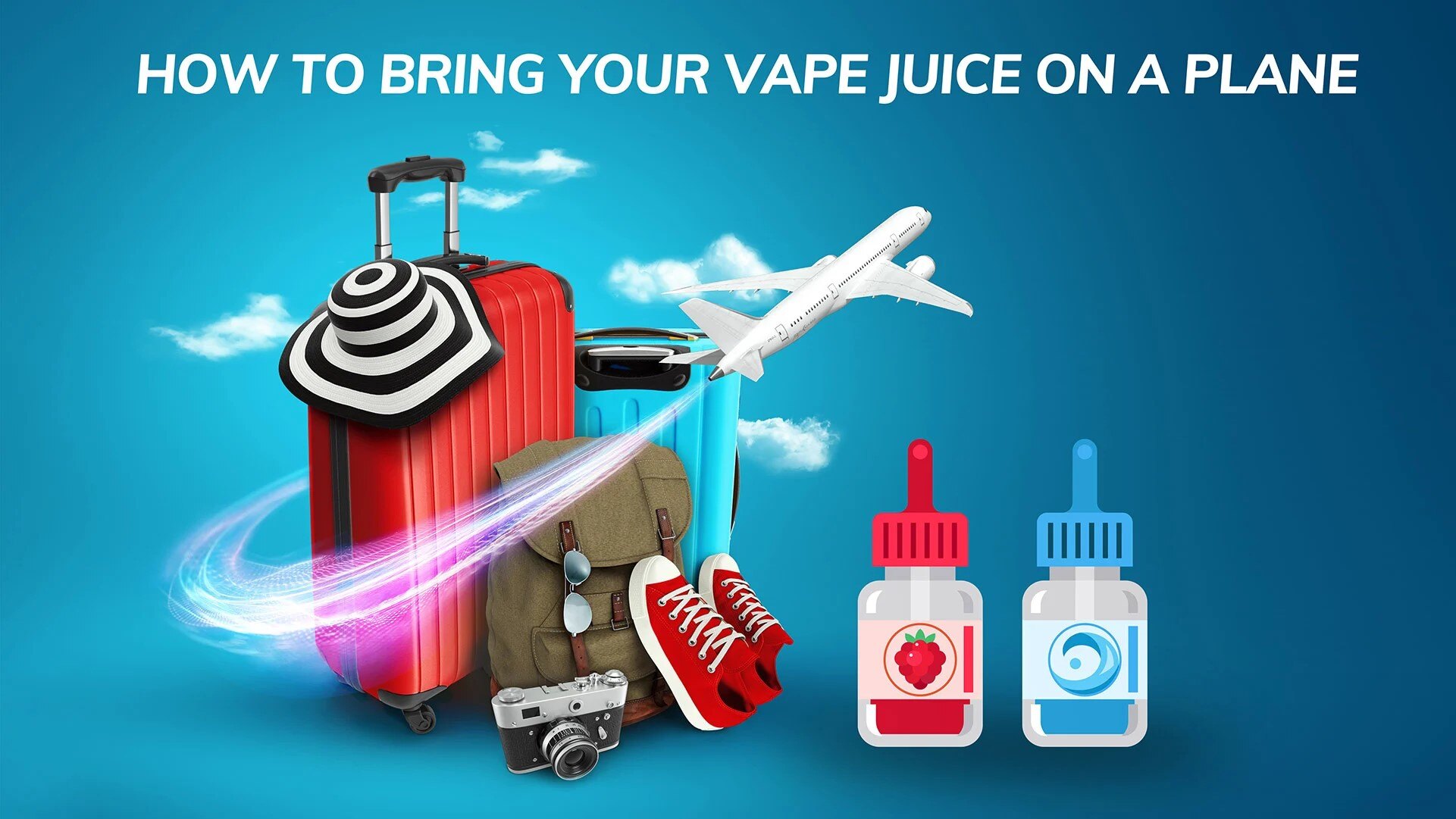 Travel guide for carrying vape juice